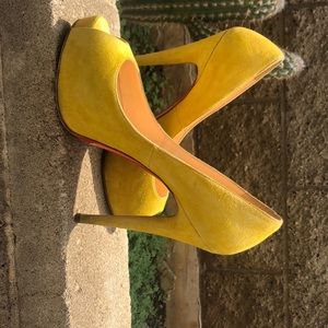 Yellow Christian Louboutin shoes